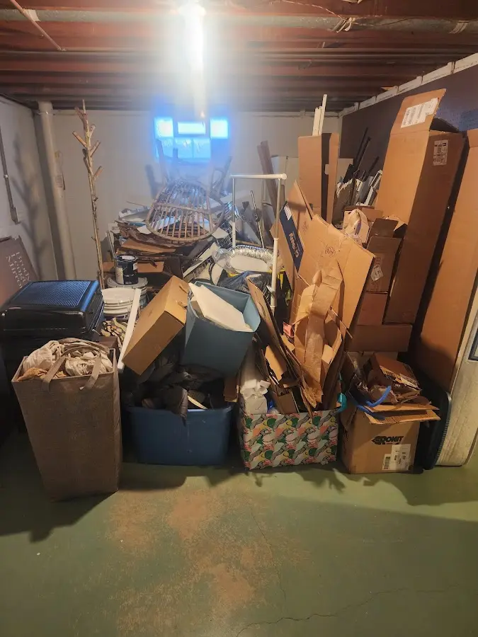 Roll-off dumpster container at job site for 4 Yard Dumpster Rental in West Bradford